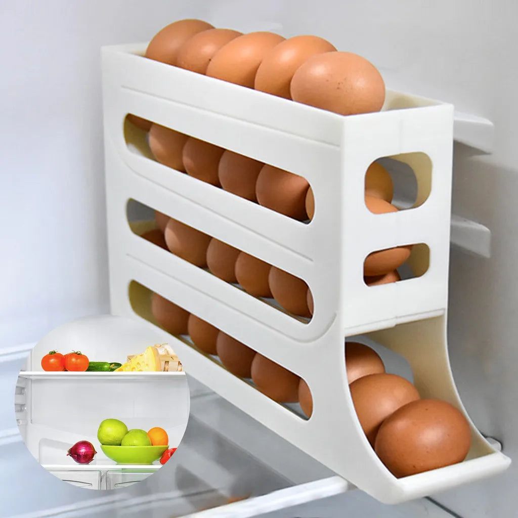 Slide organizer for eggs